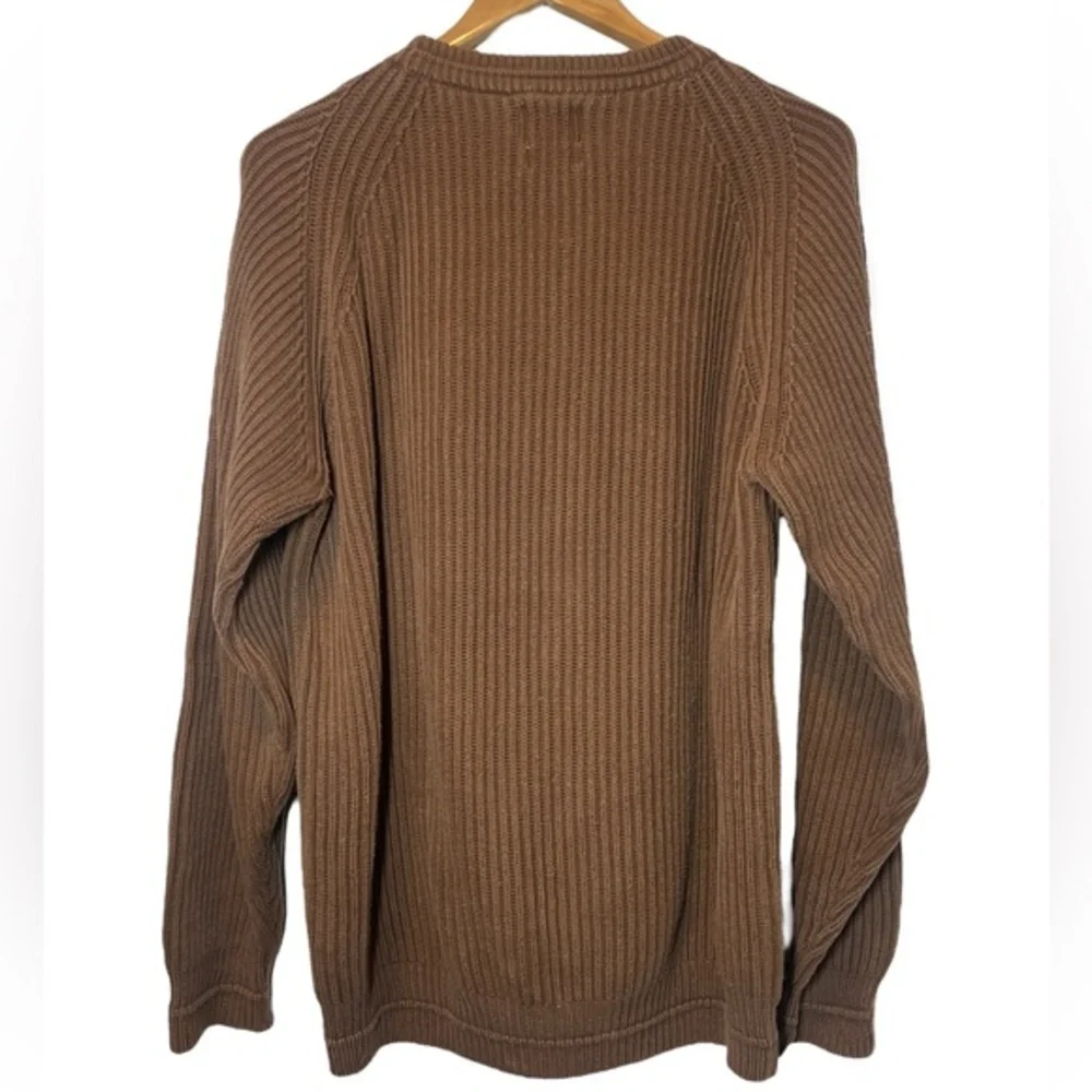 Vintage Chaps Ralph Lauren Rib Knit Preppy Academia‎ Sweater Men L Brown Cotton
